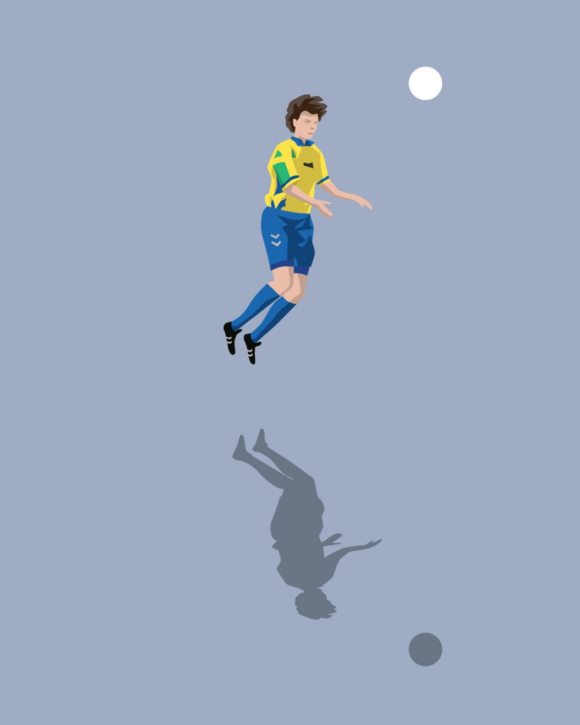 En Brøndby I.F. fodbold plakat med Dan Eggen fra Great Moments kollektionen zoomet ind - Olé Olé