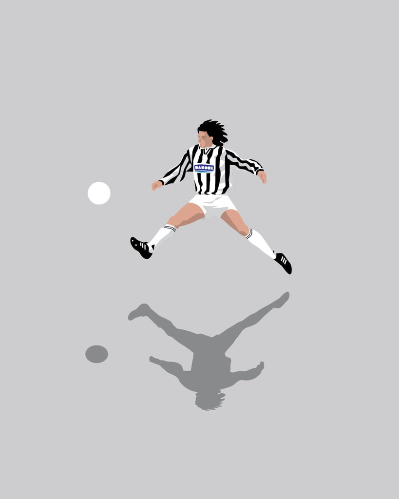 En Juventus F.C. fodbold plakat med Alessandro Del Piero fra Great Moments kollektionen zoomet ind - Olé Olé