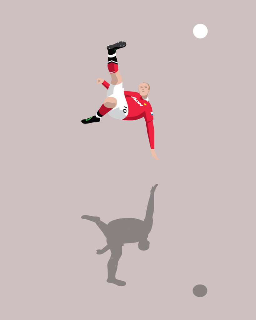 En Manchester United fodbold plakat med Wayne Rooney fra Great Moments kollektionen zoomet ind - Olé Olé