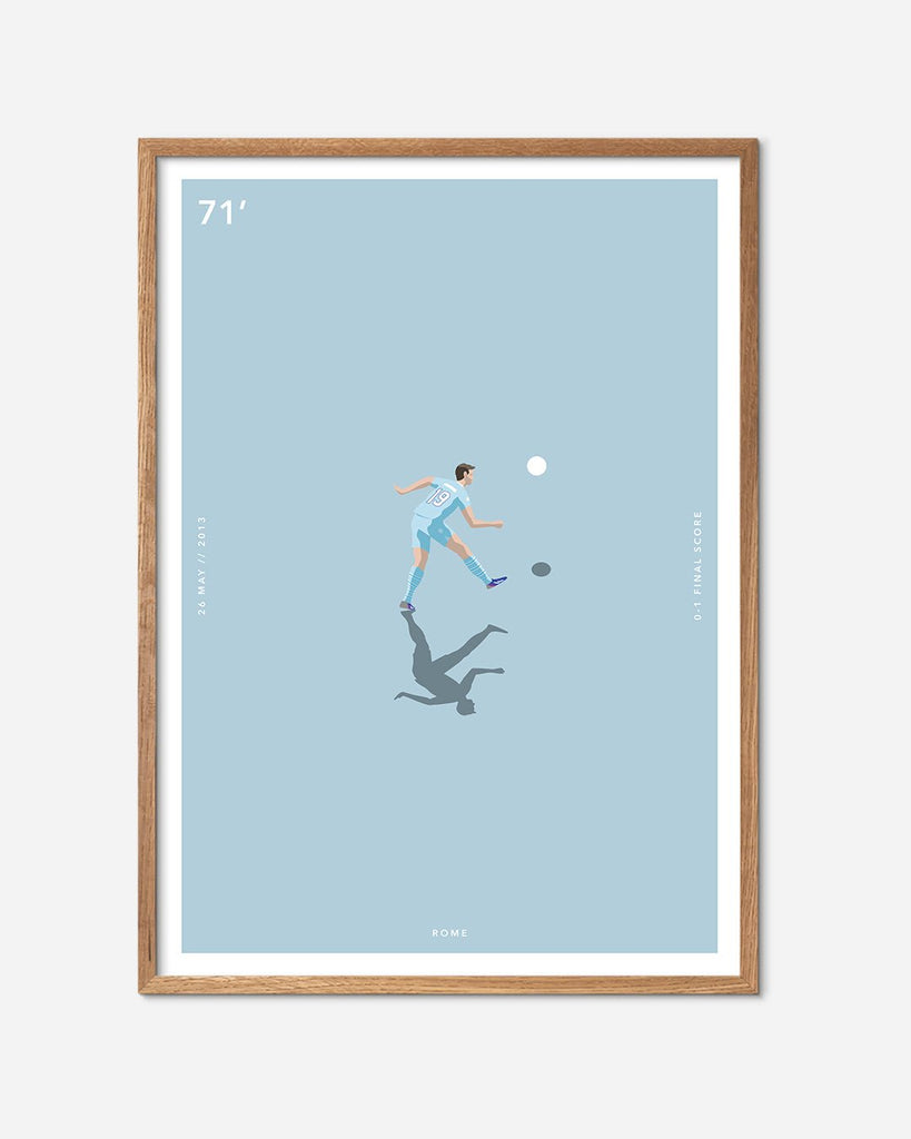 En S.S. Lazio fodbold plakat med Senad Lulic fra Great Moments kollektionen i en egetræsramme - Olé Olé