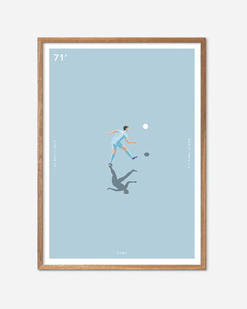 En S.S. Lazio fodbold plakat med Senad Lulic fra Great Moments kollektionen i en egetræsramme - Olé Olé