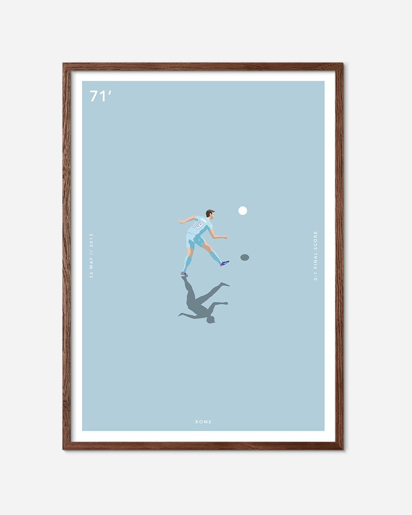 En S.S. Lazio fodbold plakat med Senad Lulic fra Great Moments kollektionen i en mørk egetræsramme - Olé Olé