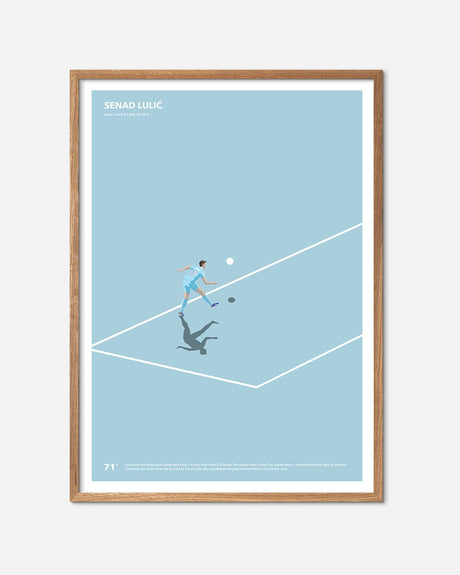 En S.S. Lazio fodbold plakat med Senad Lulic fra lagersalg i en egetræsramme - Olé Olé